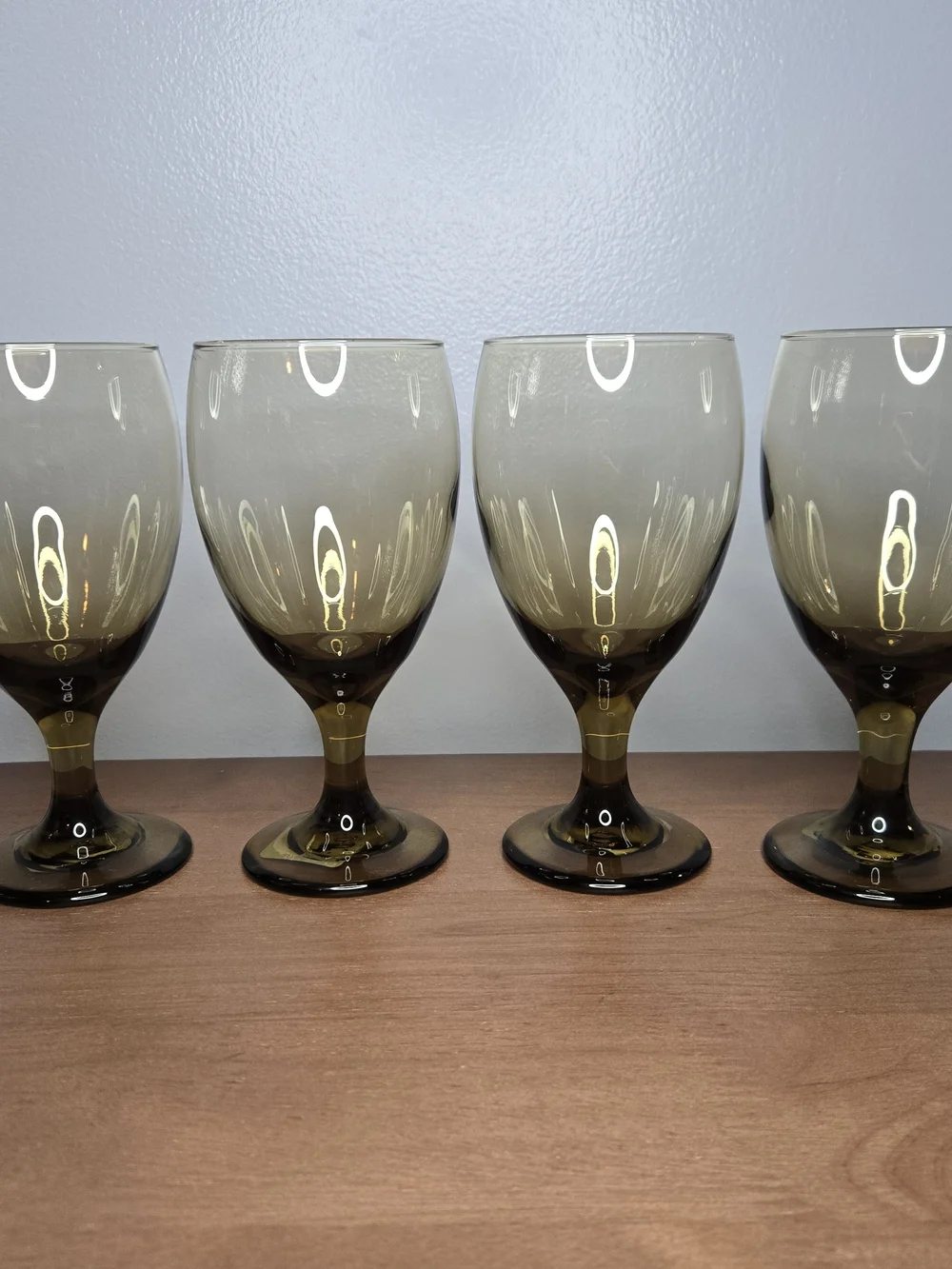Libbey Amber-Tinted Stemmed Wine Glasses - Set of 4
